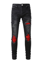 Amiri Jeans Red Patch Stretch Slim Pants