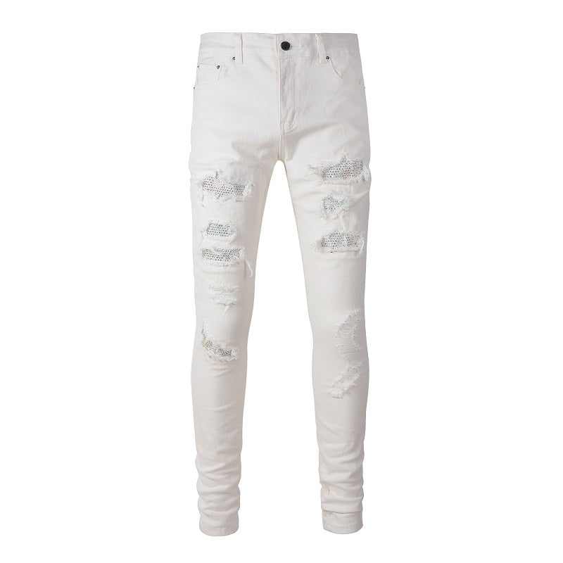 Patch Hole White Slim-fit
