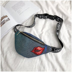 Bling Glitter Women Waist Chest Bag