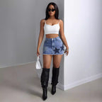High-Waisted Slimming Ultra-Short Denim Skirt
