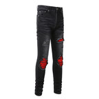 Amiri Jeans Red Patch Stretch Slim Pants