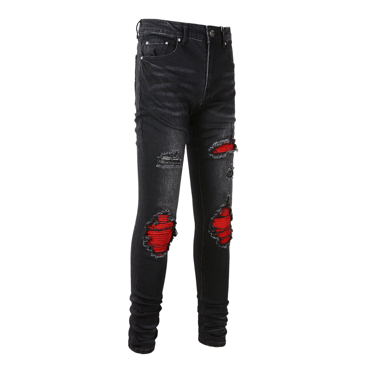 Amiri Jeans Red Patch Stretch Slim Pants