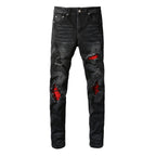 Amiri Jeans Red Patch Stretch Slim Pants