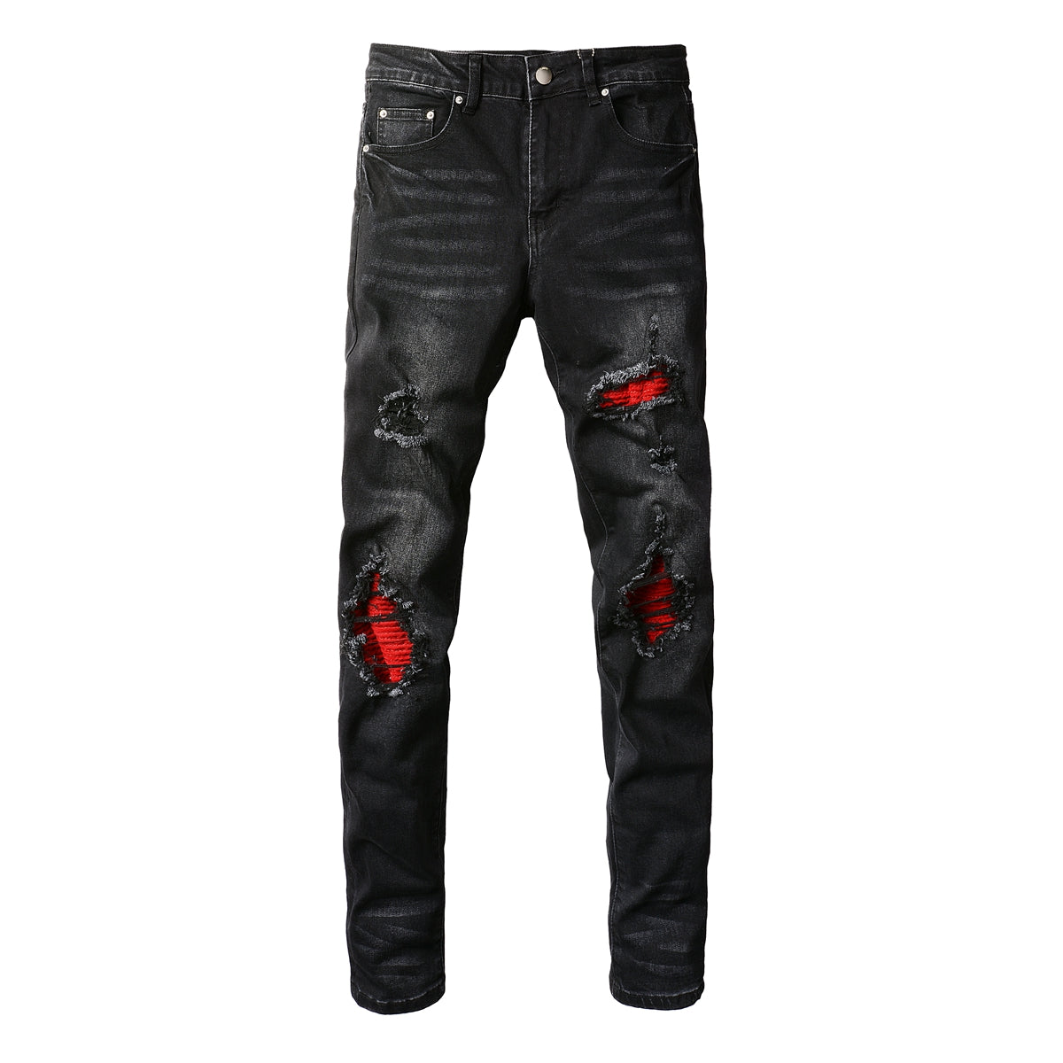 Amiri Jeans Red Patch Stretch Slim Pants
