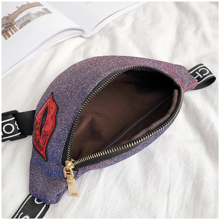 Bling Glitter Women Waist Chest Bag