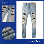 Amiri Jeans Ripped Rhinestone Graffiti Skinny Pants