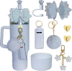 Glitter Bow Decoration StanleyCup Accessories 8-piece Set