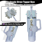 Glitter Bow Decoration StanleyCup Accessories 8-piece Set