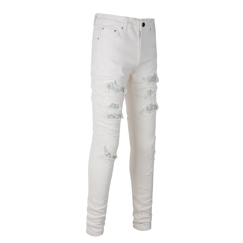 Patch Hole White Slim-fit