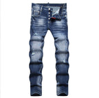 Desquared  Mens Slim-fit Denim Jeans With A Distressed Holey Design