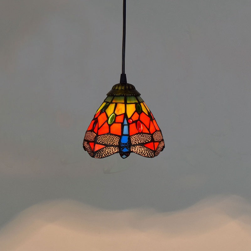 Retro Mediterranean Creative Stained Glass Chandelier