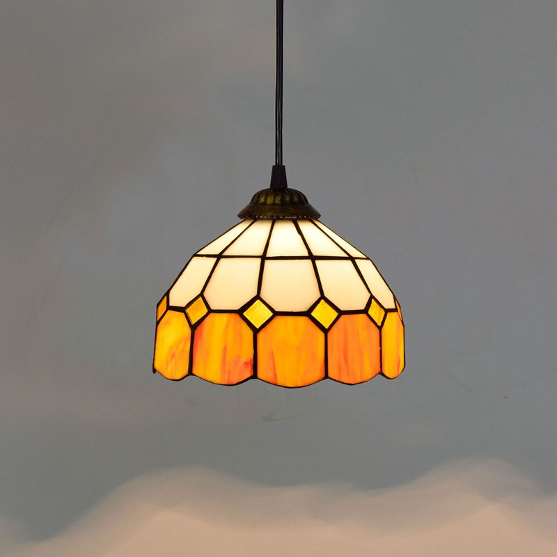 Retro Mediterranean Creative Stained Glass Chandelier