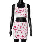 Chic American Street-style Spicy Girl Print Outfit
