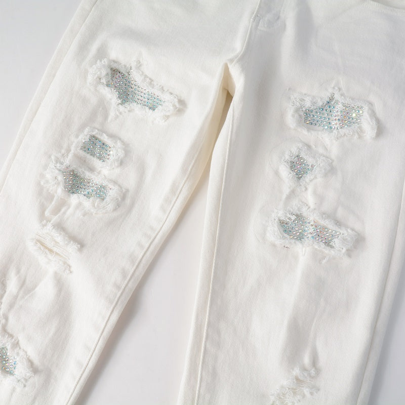 Patch Hole White Slim-fit