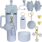 Glitter Bow Decoration StanleyCup Accessories 8-piece Set