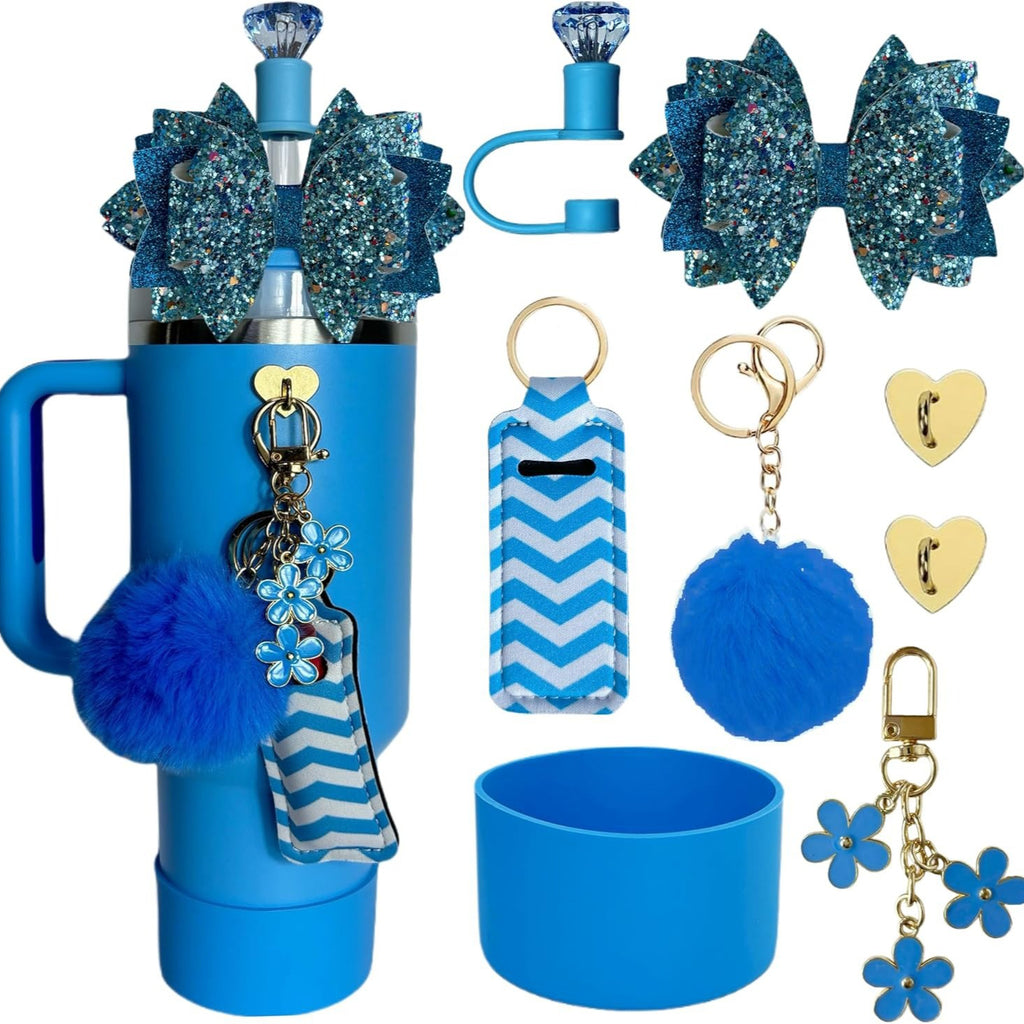 Glitter Bow Decoration StanleyCup Accessories 8-piece Set
