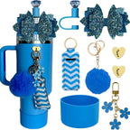 Glitter Bow Decoration StanleyCup Accessories 8-piece Set