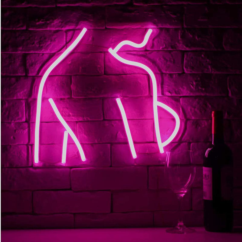 LED Neon Sign lady Artwork Night Light Neon Bulbs Lamp Bedroom Decoration Lighting