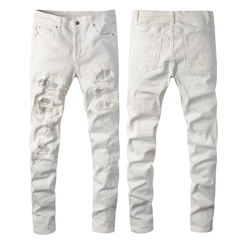 Patch Hole White Slim-fit
