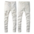 Patch Hole White Slim-fit