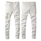 Patch Hole White Slim-fit