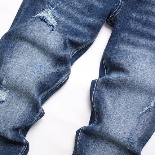 Desquared  Mens Slim-fit Denim Jeans With A Distressed Holey Design