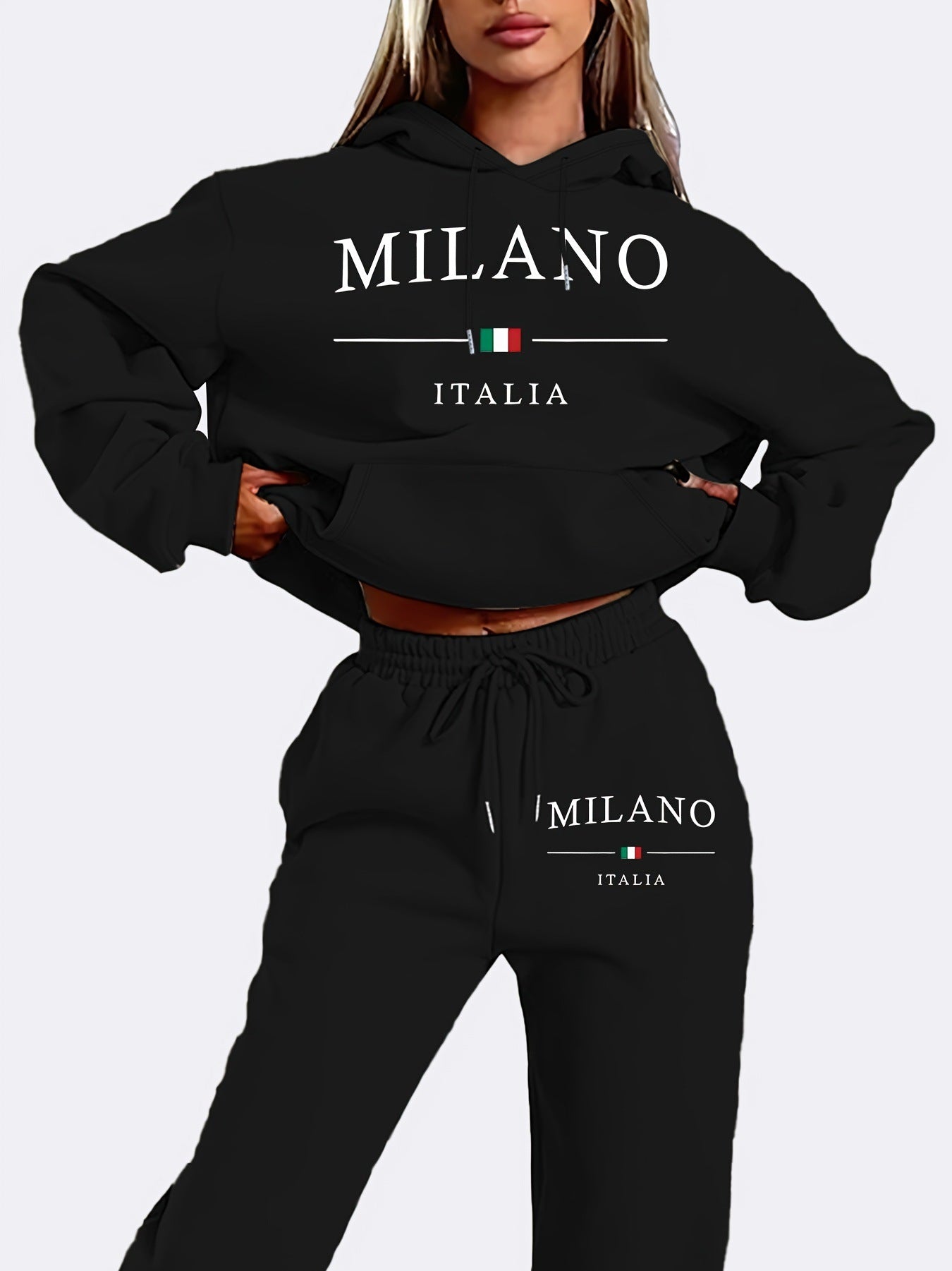 Trendy  Fleece-lined Sweater Suit