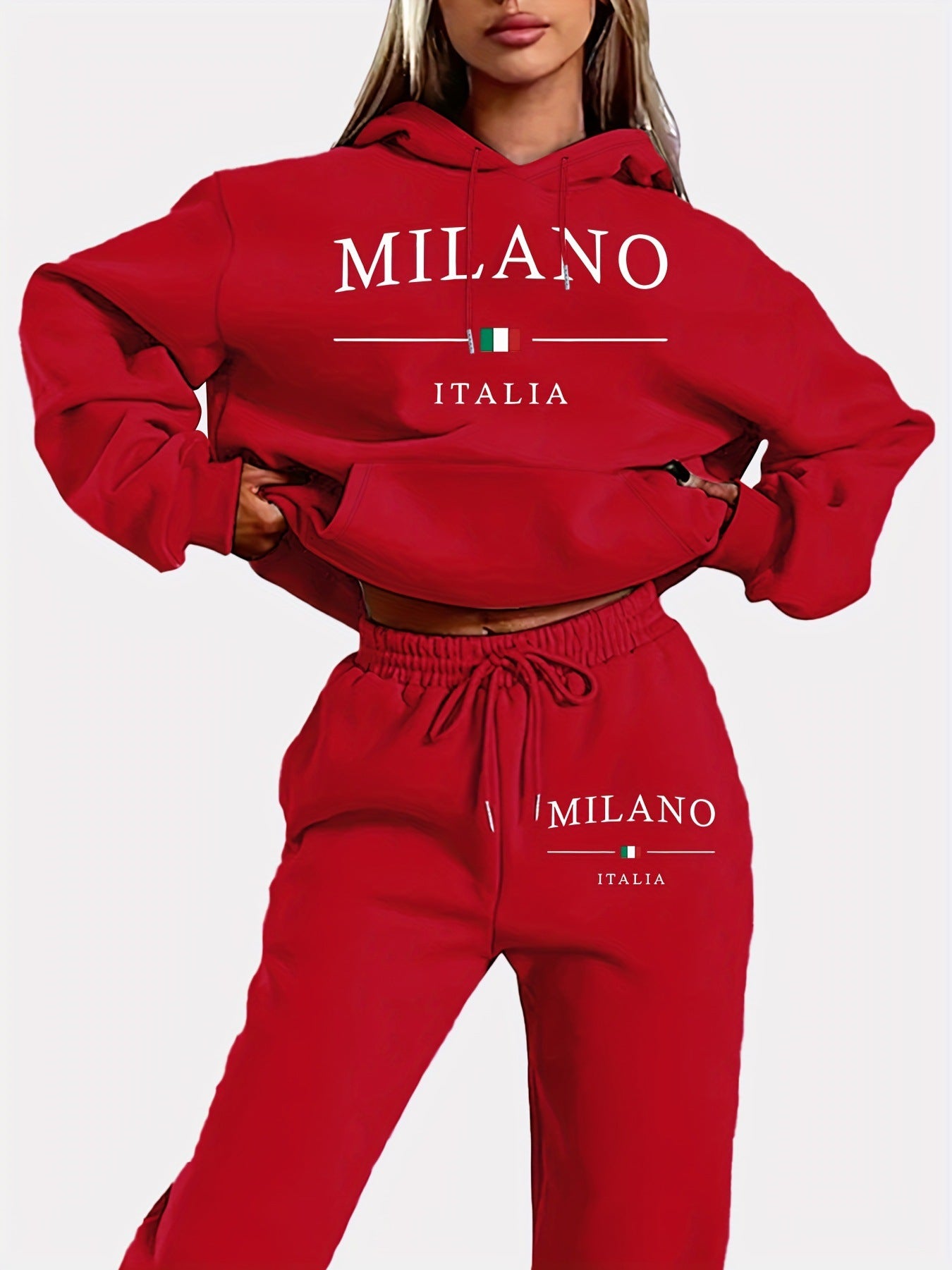Trendy  Fleece-lined Sweater Suit