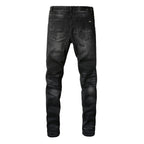 Amiri Jeans Red Patch Stretch Slim Pants