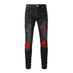 Amiri Jeans Red Patch Stretch Slim Pants