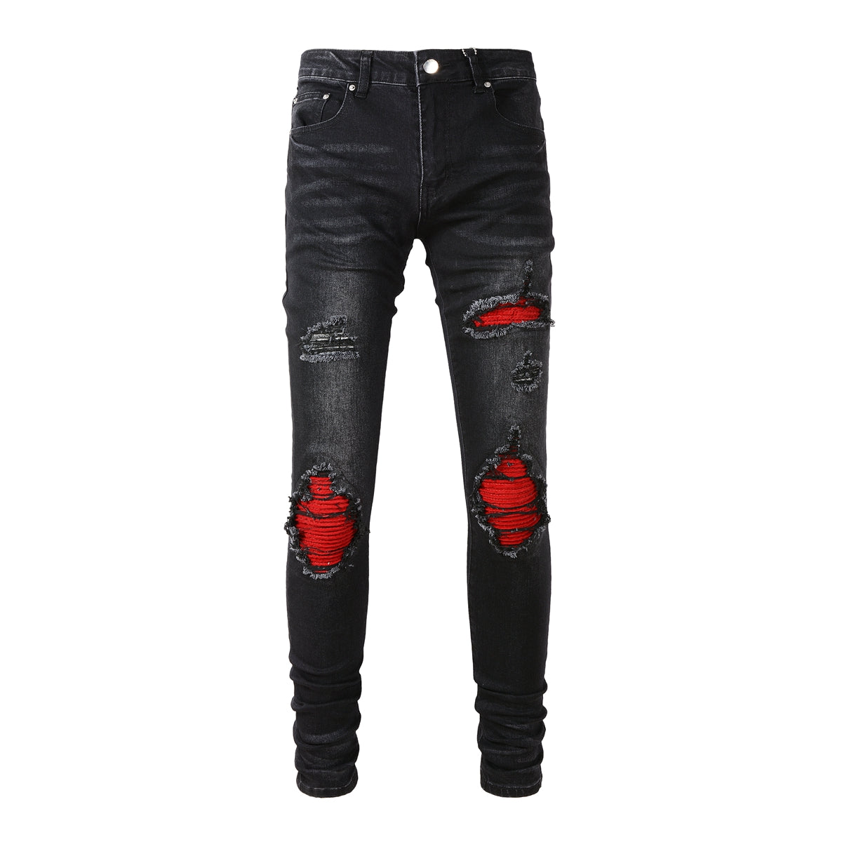 Amiri Jeans Red Patch Stretch Slim Pants