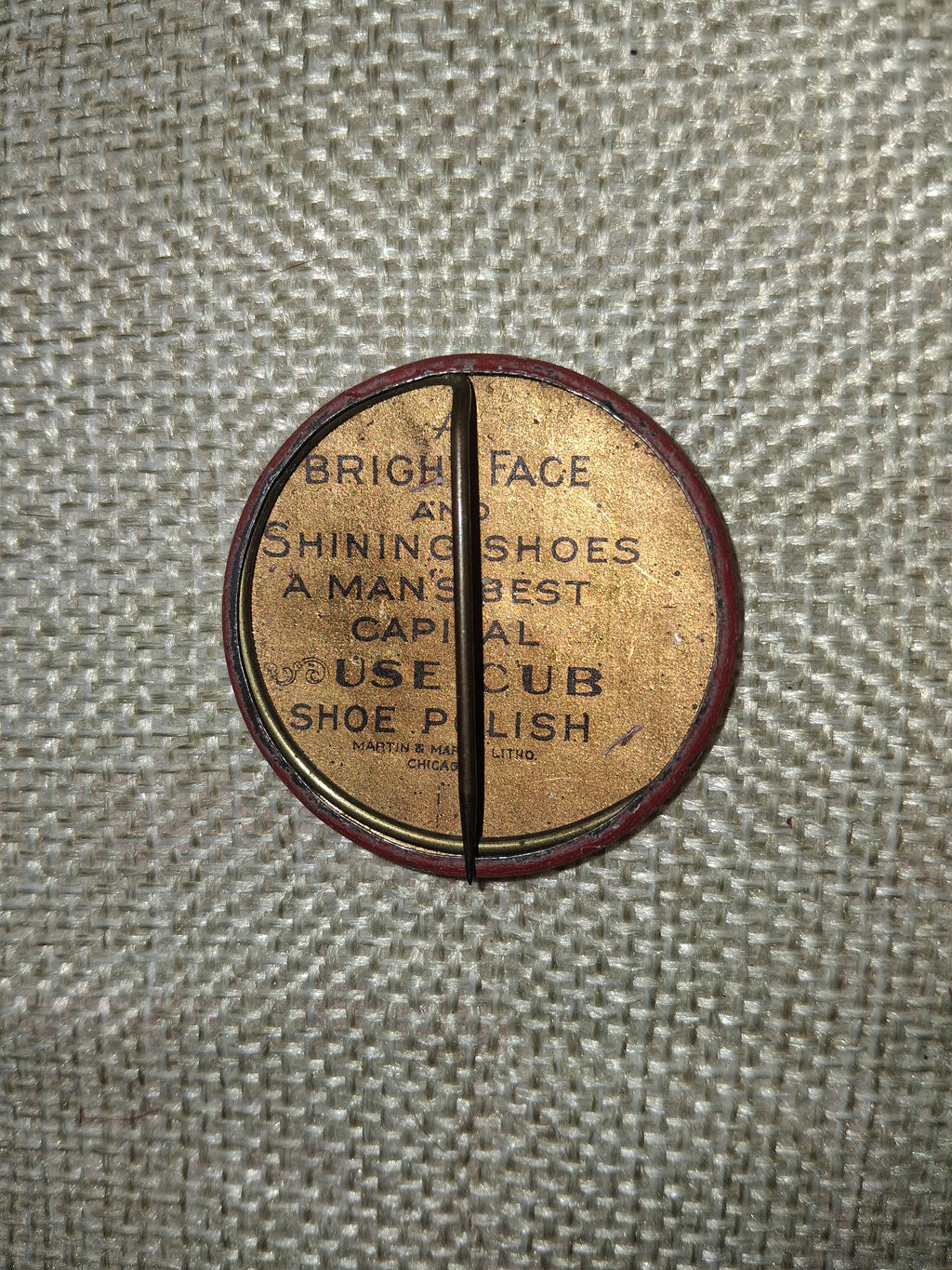 1907 Chicago Cubs World Series Champions Shoe Polish Advertising Pin Button