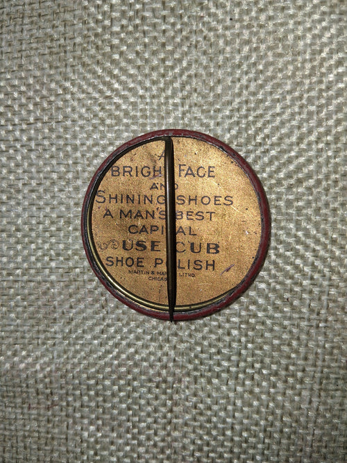 1907 Chicago Cubs World Series Champions Shoe Polish Advertising Pin Button
